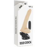 BASECOCK – VIBRATEUR NATUREL RÉALISTE TÉLÉCOMMANDE AVEC TESTICULES 20 CM -O- 4 CM