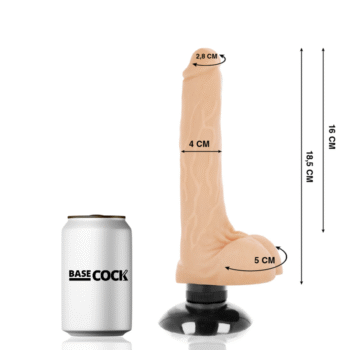 BASECOCK - VIBRATEUR RÉALISTE 2-1 NATUREL 18.5 CM -O- 4 CM-BASECOCK-sextoys-lingerie-bdsm-hygiène-sexshop