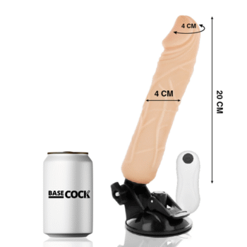 BASECOCK - VIBRATEUR RÉALISTE TÉLÉCOMMANDE NATUREL 20 CM -O- 4 CM-BASECOCK-sextoys-lingerie-bdsm-hygiène-sexshop