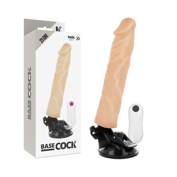 BASECOCK - VIBRATEUR RÉALISTE TÉLÉCOMMANDE NATUREL 21 CM -O- 4 CM-BASECOCK-sextoys-lingerie-bdsm-hygiène-sexshop