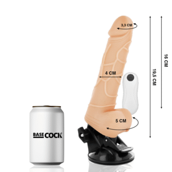 BASECOCK - VIBRATEUR RÉALISTE TÉLÉCOMMANDE NATUREL AVEC TESTICULES19.5 CM -O- 4 CM-BASECOCK-sextoys-lingerie-bdsm-hygiène-sexshop