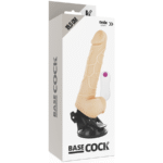 BASECOCK – VIBRATEUR RÉALISTE TÉLÉCOMMANDE NATUREL AVEC TESTICULES19.5 CM -O- 4 CM
