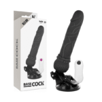 BASECOCK - VIBRATEUR RÉALISTE TÉLÉCOMMANDE NOIR 19.5 CM -O- 4 CM-BASECOCK-sextoys-lingerie-bdsm-hygiène-sexshop