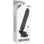 BASECOCK – VIBRATEUR RÉALISTE TÉLÉCOMMANDE NOIR 20 CM -O- 4 CM