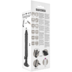 BASECOCK – VIBRATEUR RÉALISTE TÉLÉCOMMANDE NOIR 20 CM -O- 4 CM