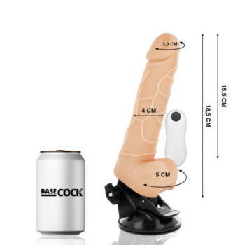 BASECOCK - VIBRATEUR TÉLÉCOMMANDE NATUREL RÉALISTE 18.5 CM -O- 4CM-BASECOCK-sextoys-lingerie-bdsm-hygiène-sexshop