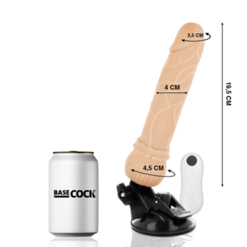 BASECOCK - VIBRATEUR TÉLÉCOMMANDE NATUREL RÉALISTE 19.5 CM -O- 4 CM-BASECOCK-sextoys-lingerie-bdsm-hygiène-sexshop