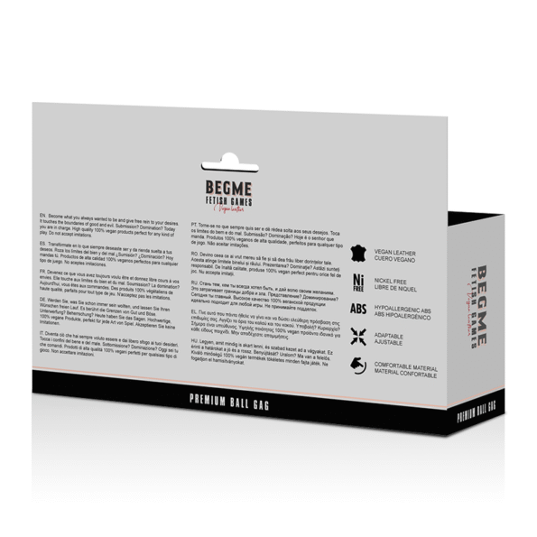 BEGME - BLACK EDITION BALL GAG CUIR VEGAN-BEGME BLACK EDITION-sextoys-lingerie-bdsm-hygiène-sexshop