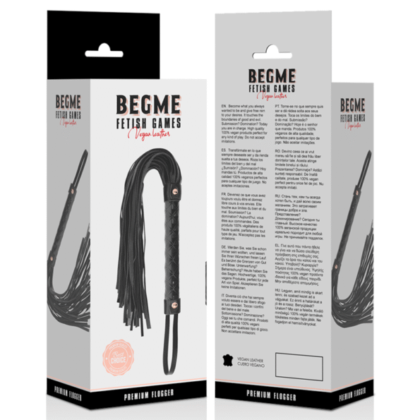 BEGME - BLACK EDITION FLOGGER EN CUIR VEGAN-BEGME BLACK EDITION-sextoys-lingerie-bdsm-hygiène-sexshop