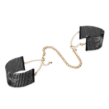 BIJOUX - DÉSIR MÉTALLIQUE MENOTTES EN MAILLE MÉTAL NOIR-BIJOUX DESIRE METALLIQUE-sextoys-lingerie-bdsm-hygiène-sexshop