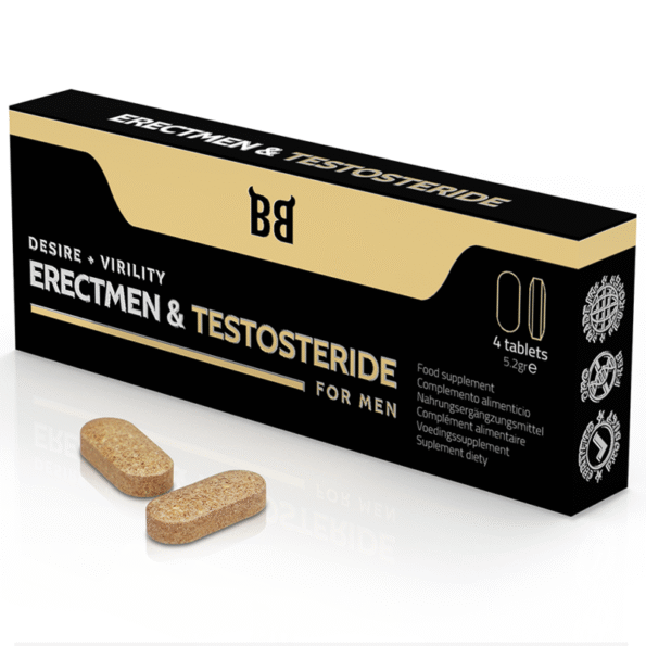 BLACK BULL - ERECTMEN & TESTOSTERIDE PUISSANCE ET TESTOSTÉRONE POUR HOMMES 4 GÉLULES-BLACK BULL-sextoys-lingerie-bdsm-hygiène-sexshop
