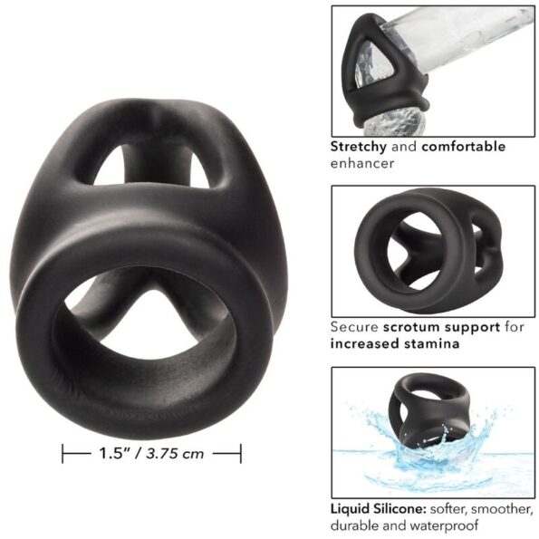 CALEXOTICS - ALPHA BAGUE DUAL CAGE NOIR-CALEXOTICS-sextoys-lingerie-bdsm-hygiène-sexshop