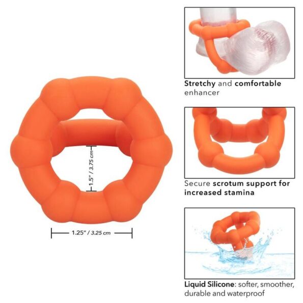 CALEXOTICS - BAGUE ALPHA ALL STAR ORANGE-CALEXOTICS-sextoys-lingerie-bdsm-hygiène-sexshop