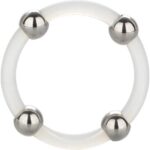 CALEXOTICS - BAGUE EN SILICONE PERLÉE ACIER L-CALEXOTICS-sextoys-lingerie-bdsm-hygiène-sexshop