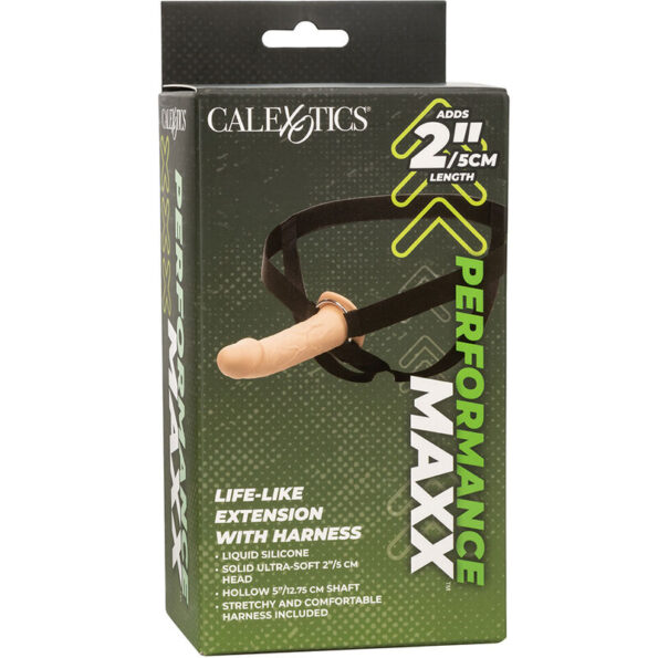CALEXOTICS - EXTENSION PERFORMANCE MAXX RÉALISTE AVEC HARNAIS PEAU CLAIRE-CALEXOTICS-sextoys-lingerie-bdsm-hygiène-sexshop
