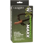 CALEXOTICS – EXTENSION PERFORMANCE MAXX RÉALISTE AVEC HARNAIS PEAU MARRON