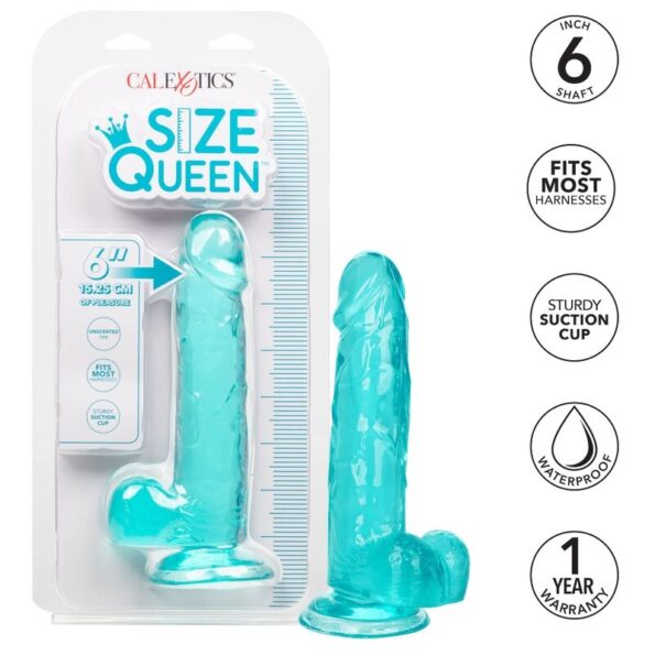 CALEXOTICS - GODE TAILLE REINE BLEU 15.3 CM-CALEXOTICS-sextoys-lingerie-bdsm-hygiène-sexshop