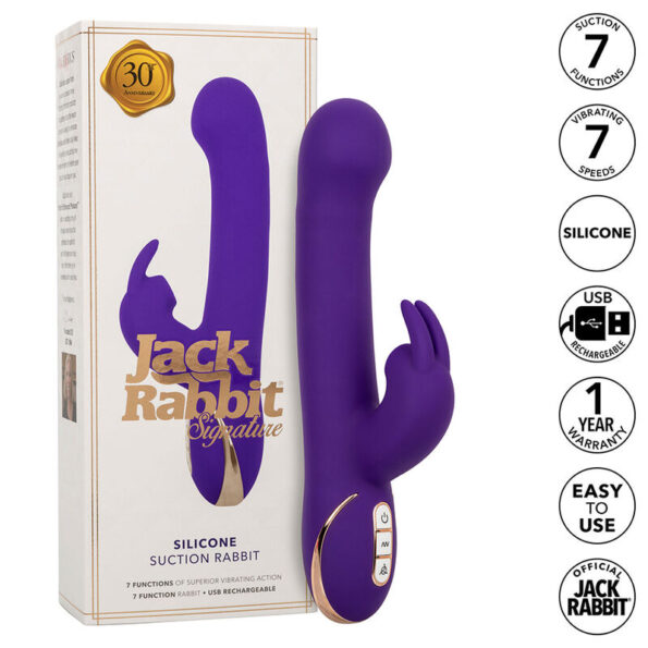 CALEXOTICS - JACK RABBIT VIBRATEUR ET STIMULATEUR 7 NIVEAUX DE VIBRATION ET ONDES STIMULANTES BLEU-CALEXOTICS-sextoys-lingerie-bdsm-hygiène-sexshop