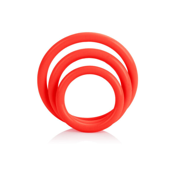 CALEXOTICS - JEU DE TROIS ANNEAUX ROUGE-CALEXOTICS-sextoys-lingerie-bdsm-hygiène-sexshop