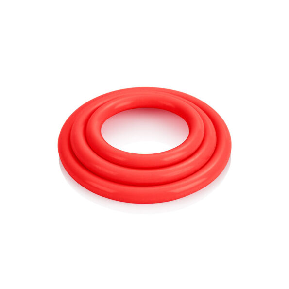 CALEXOTICS - JEU DE TROIS ANNEAUX ROUGE-CALEXOTICS-sextoys-lingerie-bdsm-hygiène-sexshop