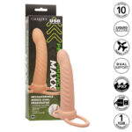 CALEXOTICS - MAXX DOUBLE PÉNÉTRATEUR NERVURÉ 10 VIBRATIONS FLESH-CALEXOTICS-sextoys-lingerie-bdsm-hygiène-sexshop