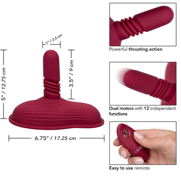 CALEXOTICS - RIDER MASSAGER DOUBLE MOTEUR TÉLÉCOMMANDE ROUGE-CALEXOTICS-sextoys-lingerie-bdsm-hygiène-sexshop