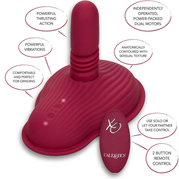 CALEXOTICS - RIDER MASSAGER DOUBLE MOTEUR TÉLÉCOMMANDE ROUGE-CALEXOTICS-sextoys-lingerie-bdsm-hygiène-sexshop