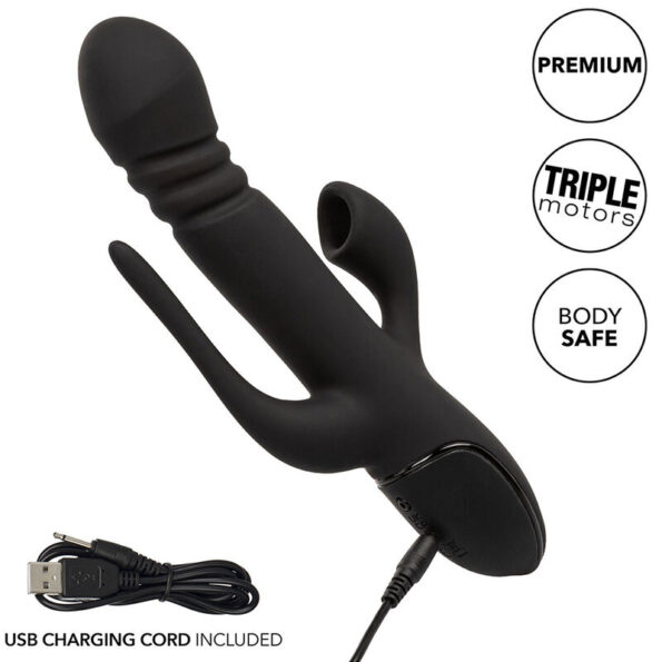 CALEXOTICS - VIBRATEUR TRIPLE EUPHORIA NOIR-CALEXOTICS-sextoys-lingerie-bdsm-hygiène-sexshop