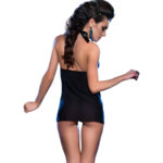 CHILIROSE – CR 3859 BABYDOLL & STRING NOIR/BLEU S/M