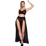 CHILIROSE - CR 4672 JUPE TOP NOIRE ET STRING AVEC CHAÎNES DORÉ XL-CHILIROSE SETS-sextoys-lingerie-bdsm-hygiène-sexshop