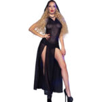 CHILIROSE - CR 4685 ROBE LONGUE À CAPUCHE NOIR S-CHILIROSE DRESSES-sextoys-lingerie-bdsm-hygiène-sexshop