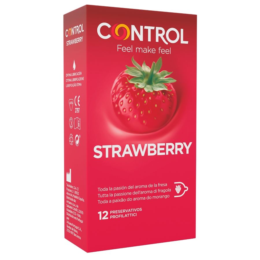 CONTROL - ADAPTATION FRAISE 12 UNITÉS CONTROL - ADAPTATION FRAISE 12 UNITÉS-CONTROL CONDOMS-sextoys-lingerie-bdsm-hygiène-sexshop