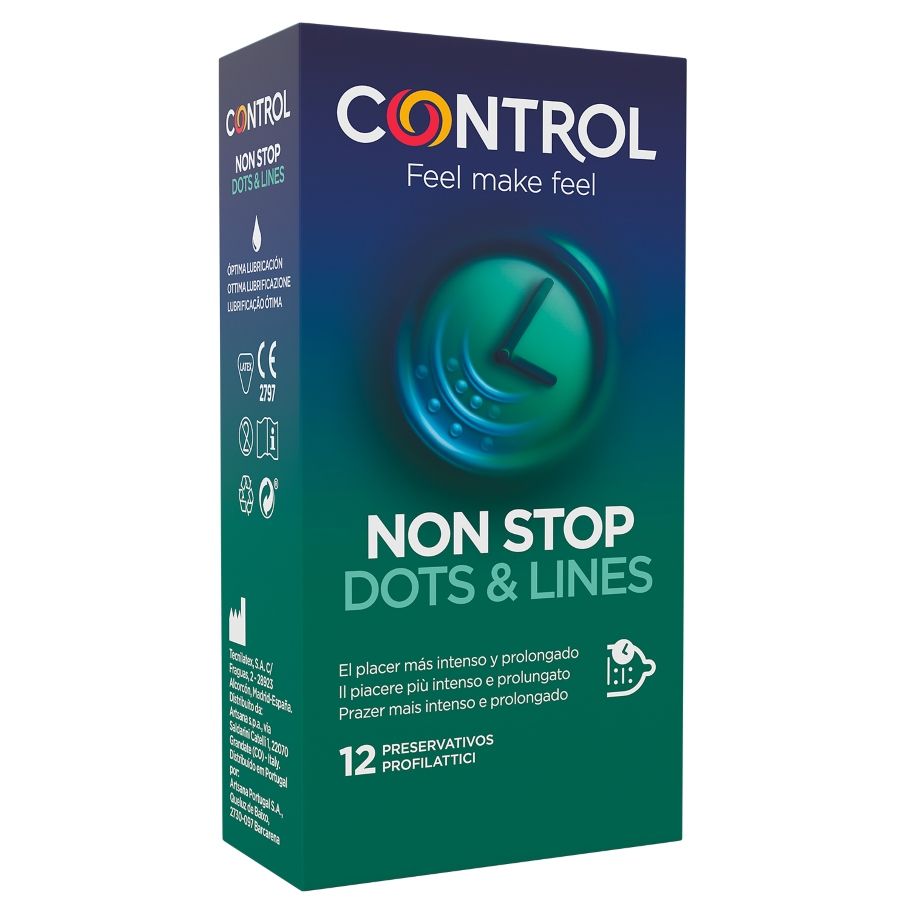 CONTROL - NONSTOP DOTS AND LINES CONDOMS 12 UNITS CONTROL - NONSTOP DOTS AND LINES CONDOMS 12 UNITS-CONTROL CONDOMS-sextoys-lingerie-bdsm-hygiène-sexshop