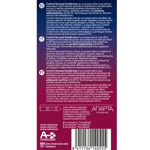 CONTROL - POINTS & LIGNES SENSUELLES POINTS ET VERGETURES 12 UNITÉS-CONTROL CONDOMS-sextoys-lingerie-bdsm-hygiène-sexshop