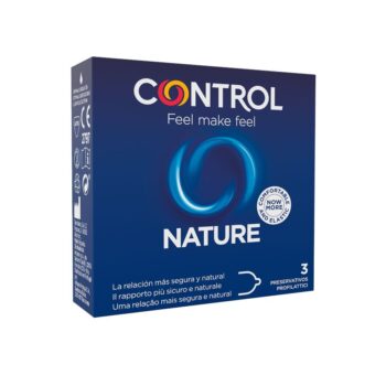 CONTROL - PRÉSERVATIFS ADAPTA NATURE 3 UNITÉS-CONTROL CONDOMS-sextoys-lingerie-bdsm-hygiène-sexshop
