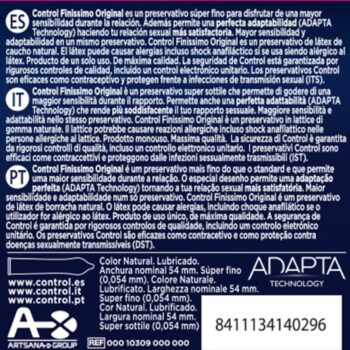 CONTROL - PRÉSERVATIFS FINISSIMO 3 UNITÉS-CONTROL CONDOMS-sextoys-lingerie-bdsm-hygiène-sexshop