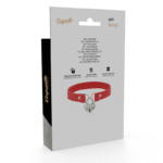 COQUETTE CHIC DESIRE – COLLIER EN CUIR VEGAN ROUGE AVEC ACCESSOIRE COEUR AVEC CL?