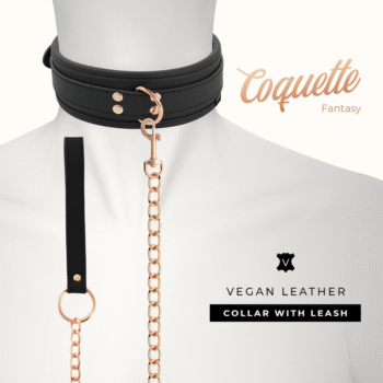 COQUETTE CHIC DESIRE - COLLIER FANTAISIE EN CUIR VÉGAN AVEC BRACELET ET DOUBLURE EN NÉOPRÈNE-COQUETTE FANTASY-sextoys-lingerie-bdsm-hygiène-sexshop