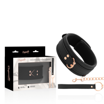 COQUETTE CHIC DESIRE - COLLIER FANTAISIE EN CUIR VÉGAN AVEC BRACELET ET DOUBLURE EN NÉOPRÈNE-COQUETTE FANTASY-sextoys-lingerie-bdsm-hygiène-sexshop