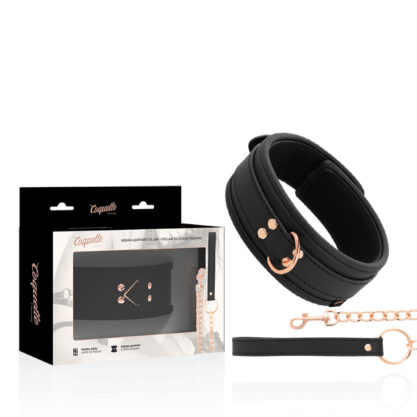 COQUETTE CHIC DESIRE - COLLIER FANTAISIE EN CUIR VÉGAN AVEC BRACELET ET DOUBLURE EN NÉOPRÈNE-COQUETTE FANTASY-sextoys-lingerie-bdsm-hygiène-sexshop