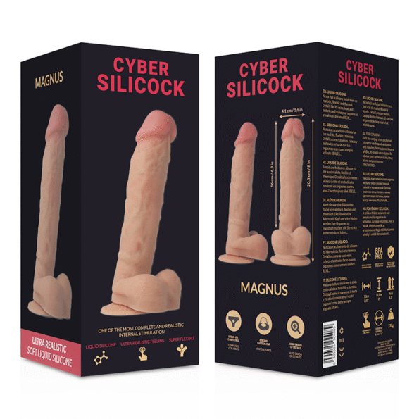 CYBER SILICOCK - DONG EN SILICONE LIQUIDE DOUX ULTRA RÉALISTE 20.5 CM -O- 4.1 CM-CYBER SILICOCK-sextoys-lingerie-bdsm-hygiène-sexshop