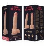 CYBER SILICOCK – STRAP-ON CONNOR SILICONE LIQUIDE AVEC 3 ANNEAUX GRATUITS 20.5 CM -O- 3.7 CM