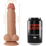 CYBER SILICOCK – STRAP-ON JUDE SILICONE LIQUIDE AVEC 3 ANNEAUX GRATUITS 18 CM -O- 3.2 CM