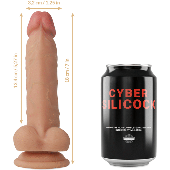 CYBER SILICOCK - STRAP-ON JUDE SILICONE LIQUIDE AVEC 3 ANNEAUX GRATUITS 18 CM -O- 3.2 CM-CYBER SILICOCK-sextoys-lingerie-bdsm-hygiène-sexshop