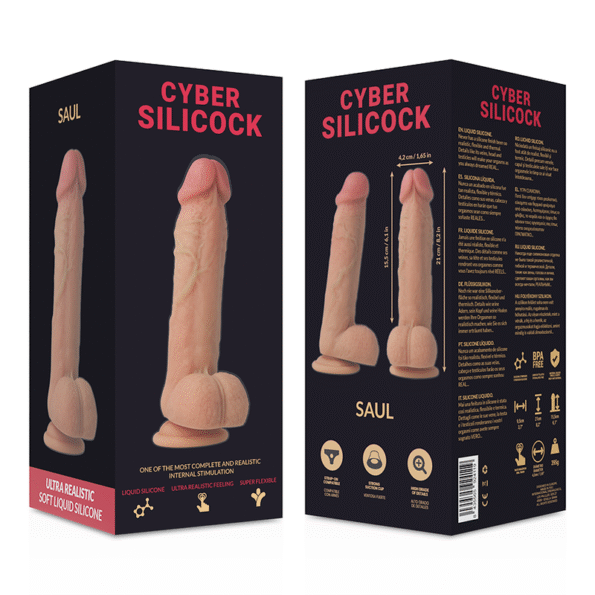 CYBER SILICOCK - STRAP-ON SAUL SILICONE LIQUIDE AVEC 3 ANNEAUX GRATUITS 15.5 CM -O- 4.2 CM-CYBER SILICOCK-sextoys-lingerie-bdsm-hygiène-sexshop