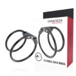 DARKNESS - ANNEAU PÉNIS DOUBLE FLEXIBLE-DARKNESS SENSATIONS-sextoys-lingerie-bdsm-hygiène-sexshop