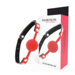 DARKNESS - BÂILLON EN SILICONE ROUGE-DARKNESS BONDAGE-sextoys-lingerie-bdsm-hygiène-sexshop