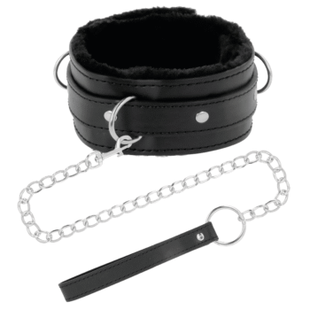 DARKNESS - COLLIER DE POSTURE CONFORTABLE AVEC CHAÎNE EN CUIR-DARKNESS BONDAGE-sextoys-lingerie-bdsm-hygiène-sexshop