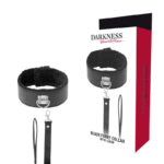DARKNESS - COLLIER DOUBLÉ AVEC CHAÎNE EN TITANE-DARKNESS BONDAGE-sextoys-lingerie-bdsm-hygiène-sexshop