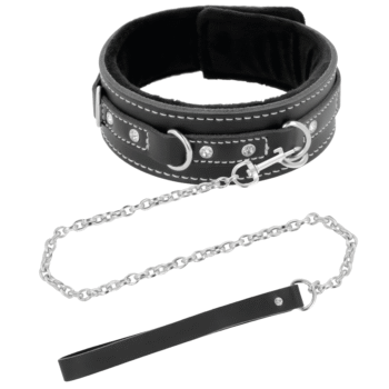 DARKNESS - COLLIER EN CUIR DE HAUTE QUALITÉ AVEC LAISSE-DARKNESS BONDAGE-sextoys-lingerie-bdsm-hygiène-sexshop